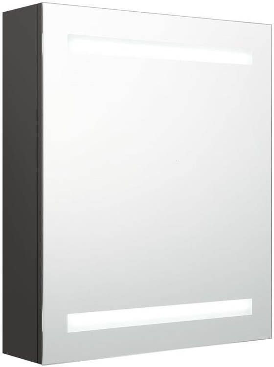 VidaXL Badkamerkast met spiegel en LED 50x14x60 cm antracietkleurig