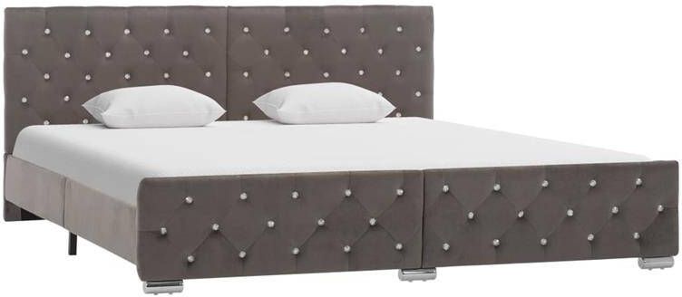 VidaXL -Bedframe-fluweel-grijs-180x200-cm