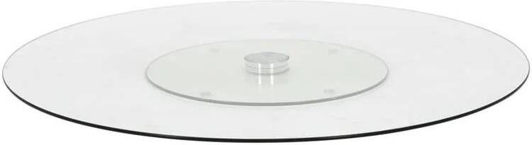 VidaXL Serveerbord draaiend 60 cm gehard glas transparant