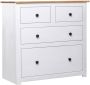 VidaXL Dressoir Panama Range 80x40x83 cm grenenhout wit VDXL_282657 - Thumbnail 2