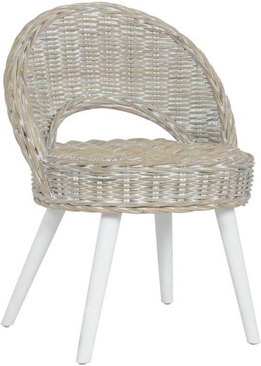 VidaXL Fauteuil kubu rattan wit