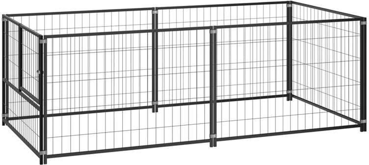 VIDAXL Hondenkennel Zwart 200 X 100 X 70 Cm Puppyverblijf