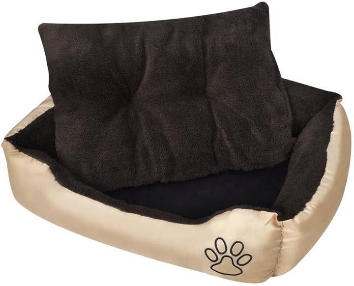 VIDAXL honden kattenbed met gevoerd kussen XL 90x70x20cm