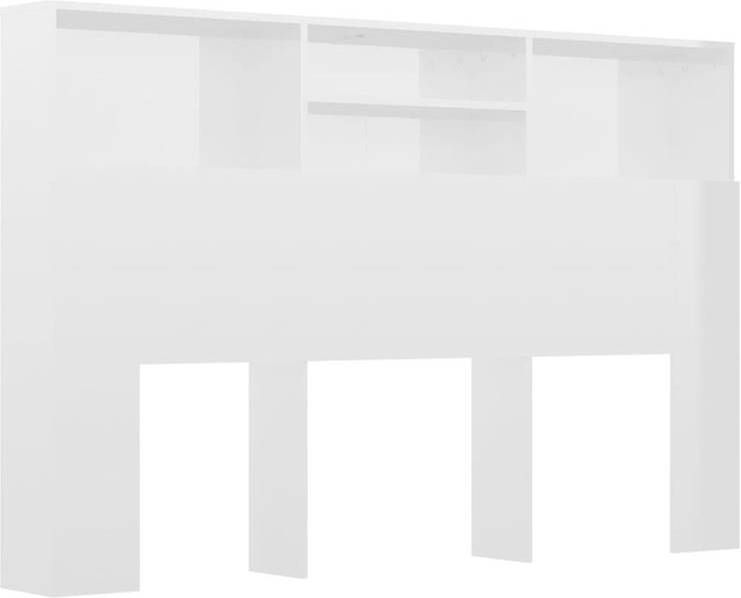 VidaXL Hoofdbordkast 160x19x103 5 cm hoogglans wit