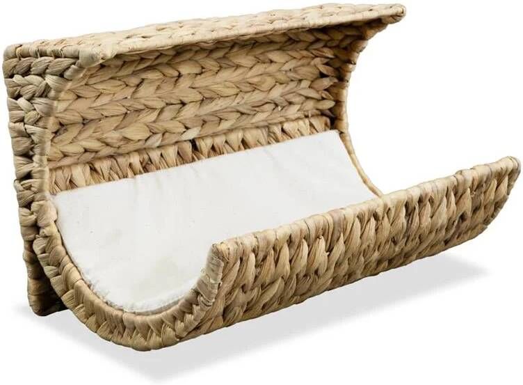 VidaXL Kattenbed met kussen 37x20x20 cm waterhyacint