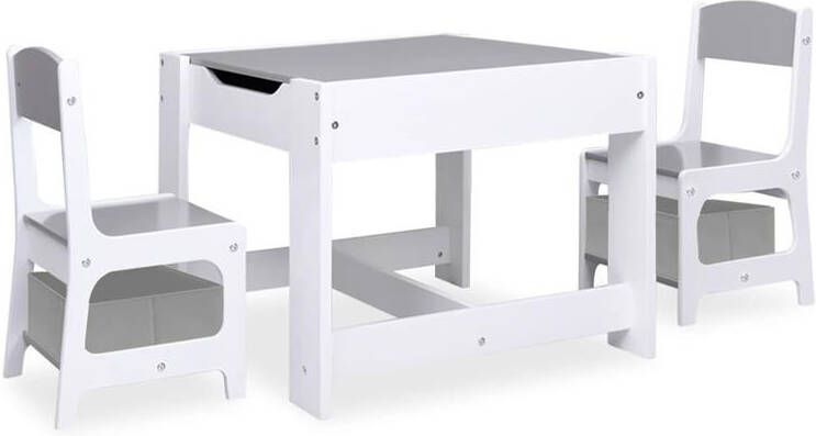 VidaXL Kindertafel Met 2 Stoelen Mdf Wit