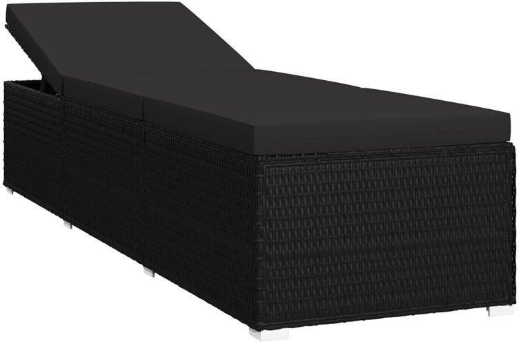 vidaXL Ligbed Zwart 195 x 60 x 31 cm