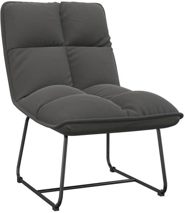 VidaXL -Loungestoel-met-metalen-frame-fluweel-donkergrijs