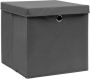 VidaXL -Opbergboxen-met-deksels-4-st-28x28x28-cm-grijs - Thumbnail 2