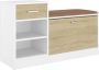 VidaXL Schoenenbank 94 5x31x57 cm bewerkt hout wit sonoma eikenkleurig - Thumbnail 2