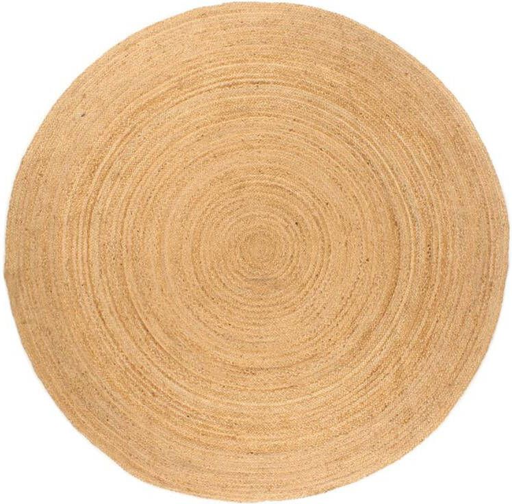 VidaXL Tapijt rond 210 cm gevlochten jute