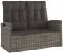 VidaXL -Tuinbank-verstelbaar-met-kussens-118-cm-poly-rattan-grijs - Thumbnail 2