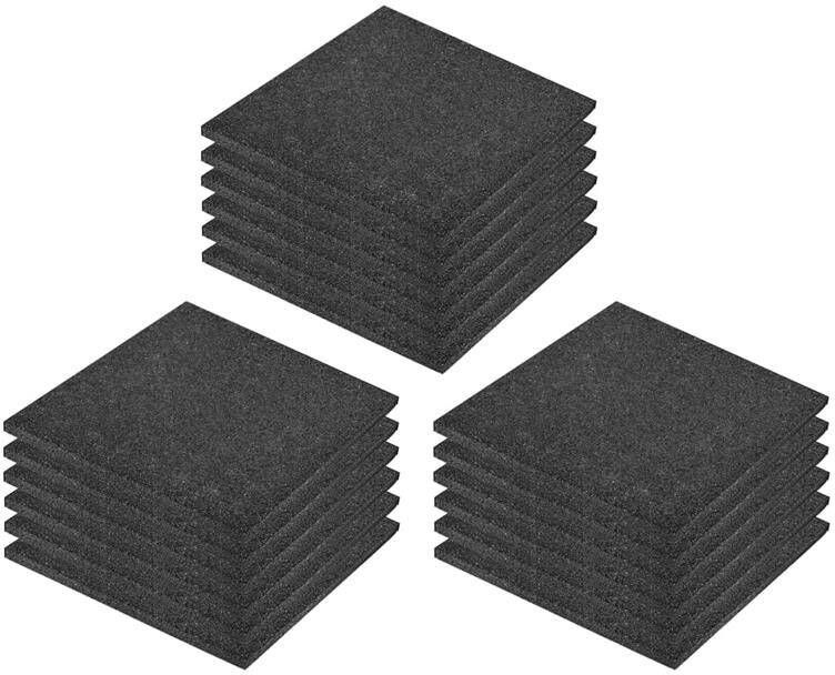 VidaXL Valtegels 18 st 50x50x3 cm rubber zwart