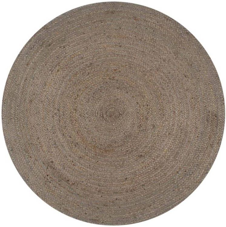 VidaXL Vloerkleed handgemaakt rond 120 cm jute grijs