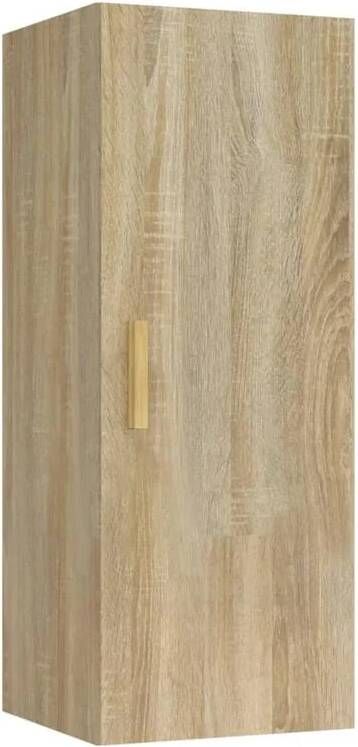 vidaXL Wandkast 34 5x34x90 cm bewerkt hout sonoma eikenkleurig