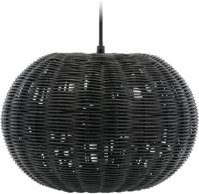 Villa Collection Werna rattan hanglamp zwart 30 x 20 cm