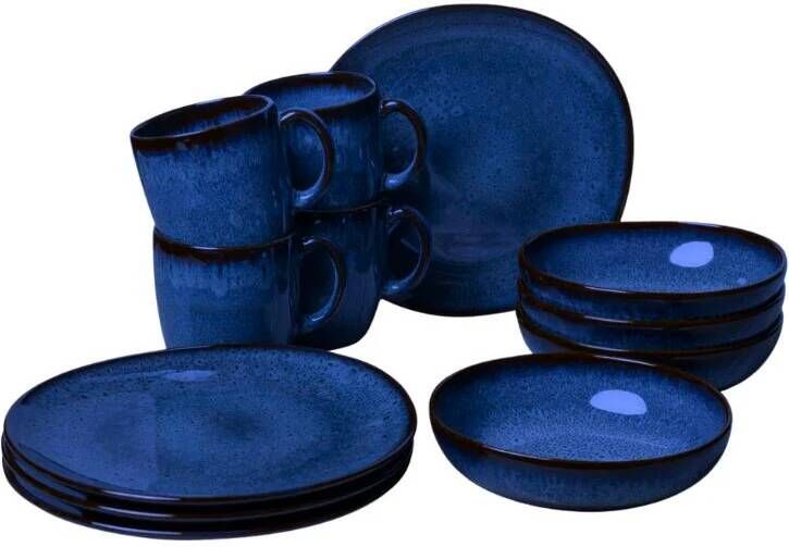 Villeroy & Boch Serviesset Lave Blauw 12-delig| 4 personen