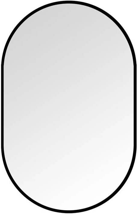 Vtw Living Badkamerspiegel met Verlichting Ovaal 90 x 60 cm Zwart