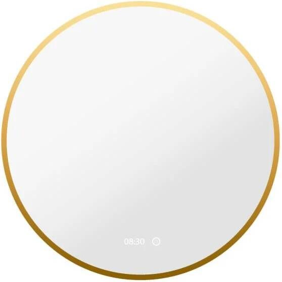 Vtw Living Badkamerspiegel Rond 60 cm Goud Spiegel met Verlichting