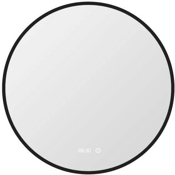 Vtw Living Badkamerspiegel Rond 80 cm Zwart Spiegel met Verlichting