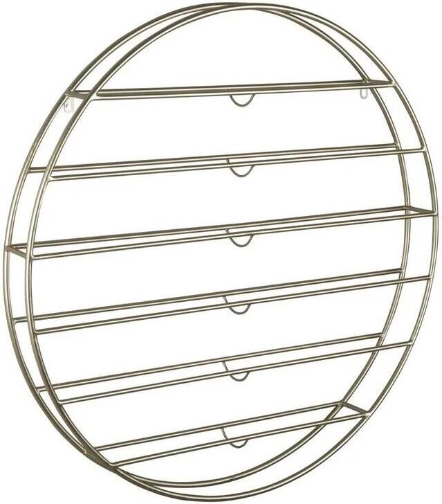 Vtw Living Industrieel Wijnrek Rond Goud Metaal 80 cm