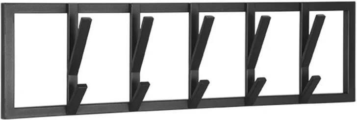 Vtw Living Kapstok van metaal 10 Haken Zwart 80 x 22 x 9 cm