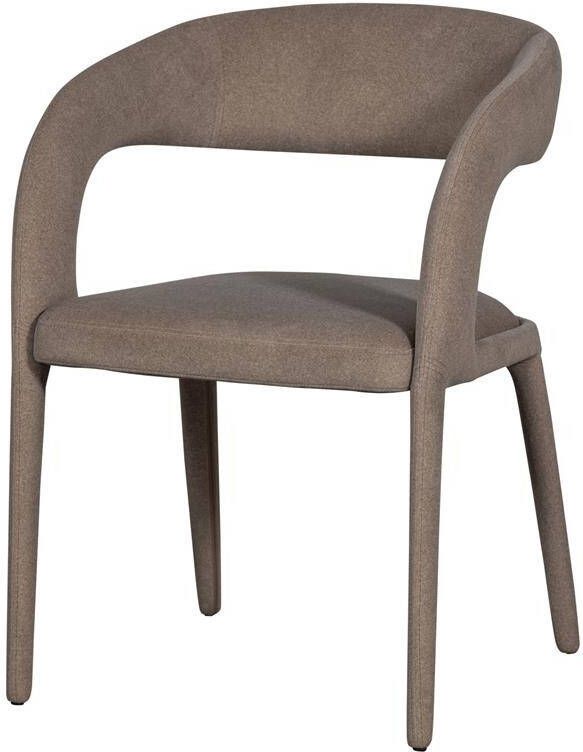 Vtwonen | Arms eetkamerstoel vilt bruin | Eetkamerstoelen | Armstoel