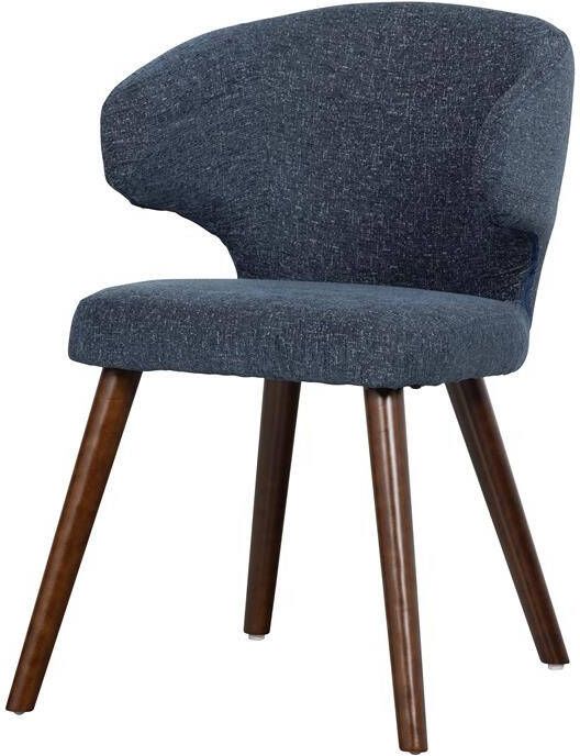 Vtwonen | Cape Eetkamerstoel Gemeleerde Stof Blauw | Zitmeubels eetkamer | Eetkamerstoel