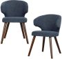 Vtwonen Cape Eetkamerstoelen Stof Blauw Set van 2 - Thumbnail 2