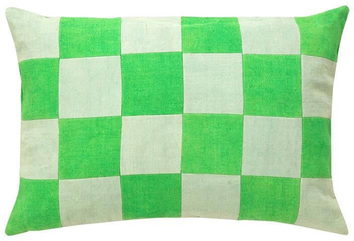 Vtwonen Check Sierkussen 30 x 50 cm Green Aqua