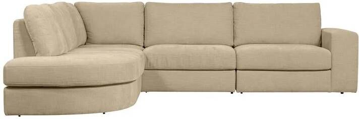 vtwonen Family Hoekbank Ronding Links Polyester Zand 85x301x189