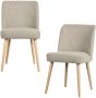 Vtwonen Force Eetkamerstoelen Bouclé Naturel Set van 2 - Thumbnail 2