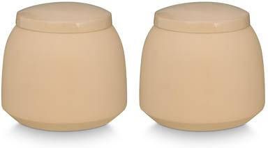 Vtwonen Storage box Storage Yellow Metal 12x10cm Set of 2