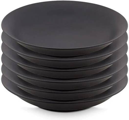 Vtwonen Pastaborden Bordenset Mat zwart 25 5cm Set van 6