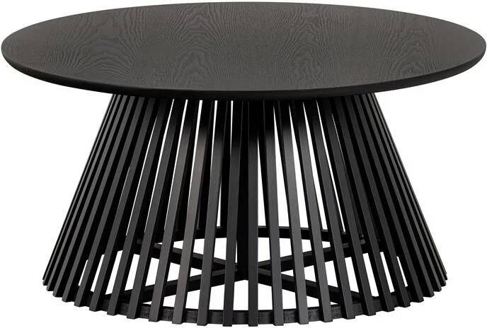 Vtwonen Salontafel Slats Grenenhout 80cm Zwart Rond - Foto 2