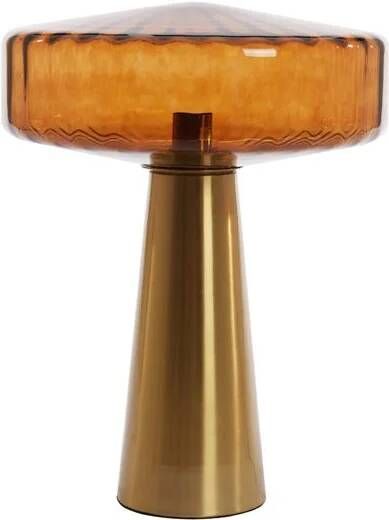 Light & Living Tafellamp Pleat Glas 53cm Bruin