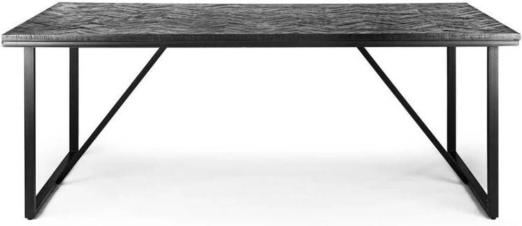 Vurna Reinier eettafel teakhout zwart 160x90 cm