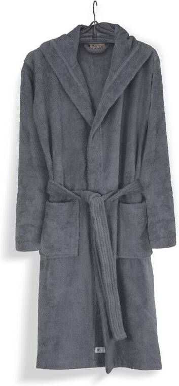 Walra Badjas Luxury Robe Unisex Badjas Dames Badjas Heren Badjas met capuchon 100% Katoen S M Antraciet Kerst Cadeau