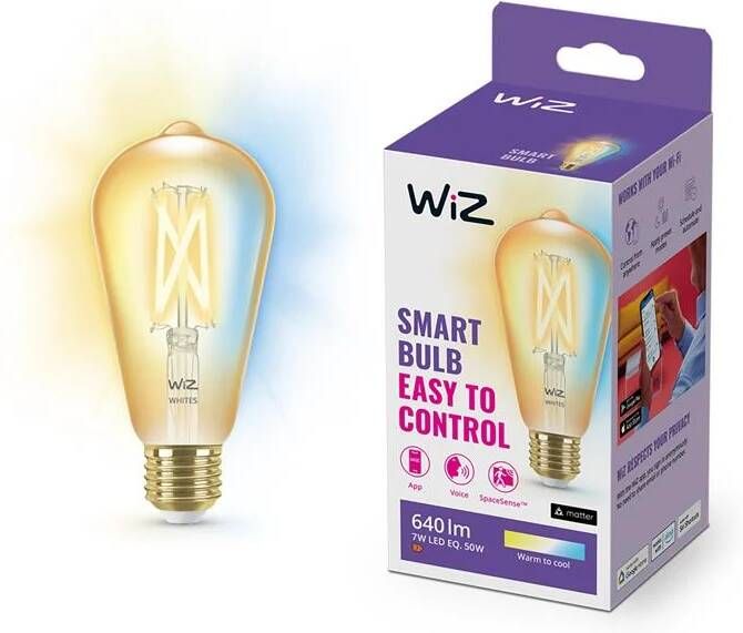 WiZ Edison Filament Slimme LED-Verlichting Warm- tot Koelwit Lich…