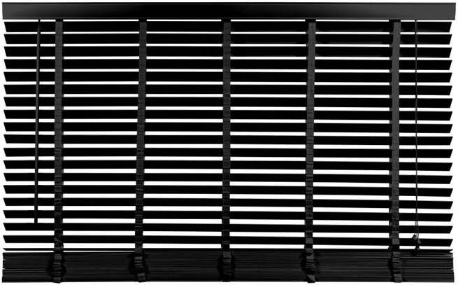 Woonexpress Jaloezie Hout Zwart 220x210x5 cm (BxHxD) Bedieningskoord en Draaistang - Foto 2