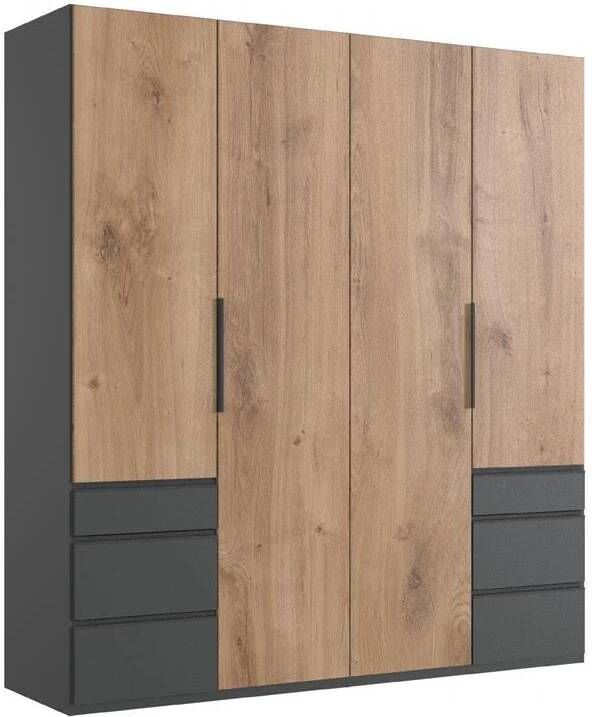 Woonexpress Kledingkast Oss Antraciet|Grijs|Hout Eiken|Hout Naturel