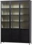 Woood 3-deurs vitrinekast XL Exhibit Metaal Zwart 200x142x44 cm - Thumbnail 1