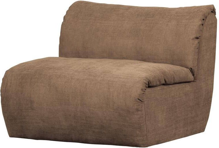 WOOOD | Baggy 1-zitsbank geweven chenille bruin | Zitmeubels woonkamer | Fauteuil