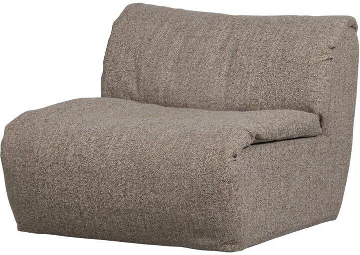 WOOOD | Baggy 1-zitsbank geweven stof bruin melange | Zitmeubels woonkamer | Fauteuil
