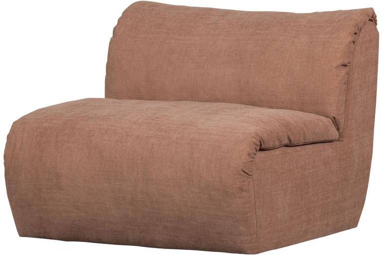 WOOOD | Baggy 1-zitsbank geweven chenille oudroze | Zitmeubels woonkamer | Fauteuil