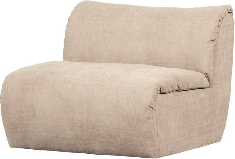 WOOOD | Baggy 1-zitsbank geweven chenille zand | Zitmeubels woonkamer | Fauteuil