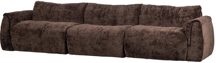 WOOOD | Baggy 3-zitsbank 3d chenille donkerbruin | Zitmeubels woonkamer | 3-zitsbank