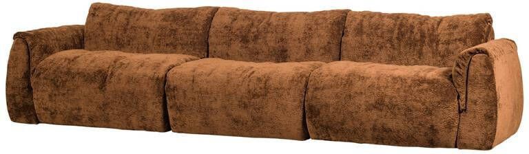WOOOD | Baggy 3-zitsbank 3d chenille middenbruin | Zitmeubels woonkamer | 3-zitsbank
