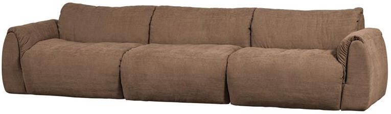 WOOOD | Baggy 3-zitsbank geweven chenille bruin | Zitmeubels woonkamer | 3-zitsbank