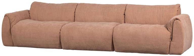 WOOOD | Baggy 3-zitsbank geweven chenille oud roze | Zitmeubels woonkamer | 3-zitsbank